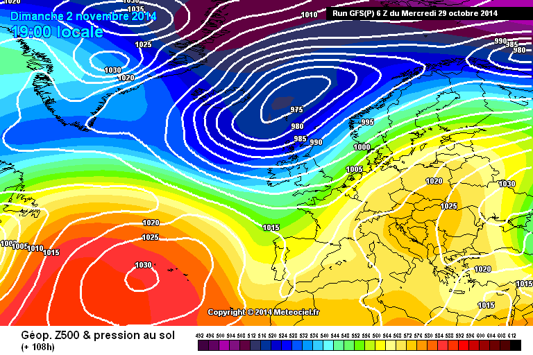 pression mer & géopotentiel 500hPa