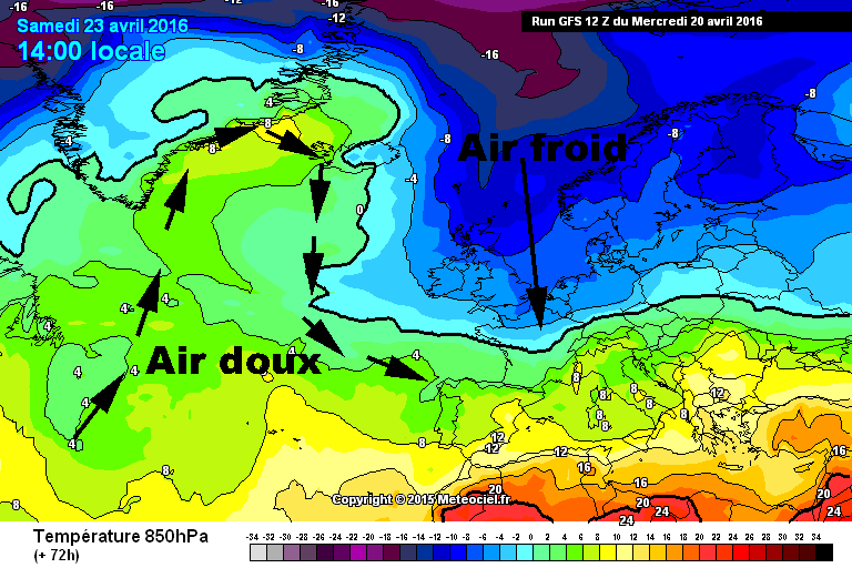 Masse d'air à 1500m — www.meteociel.fr 