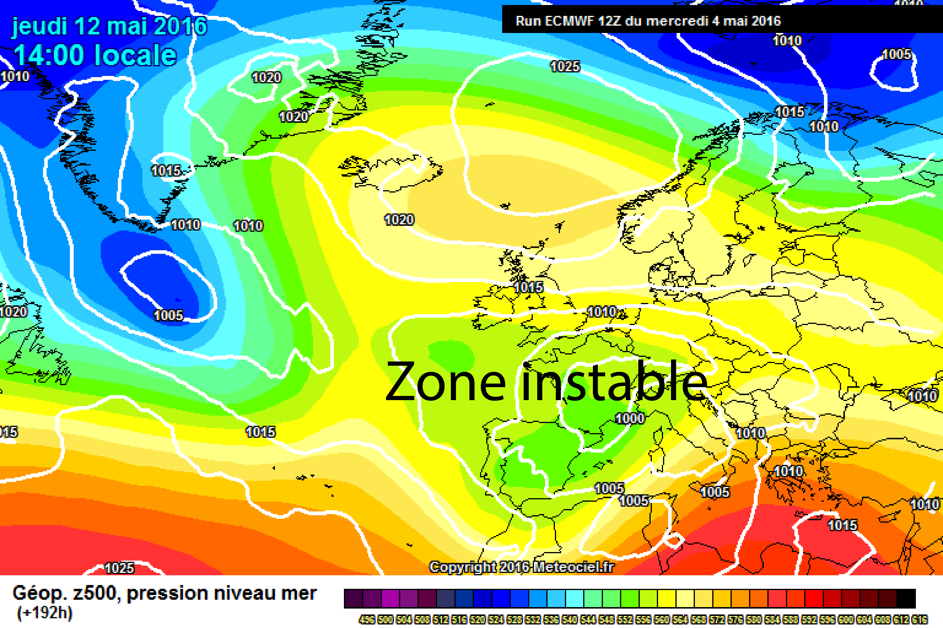 Placement des centres d'action — www.meteociel.fr