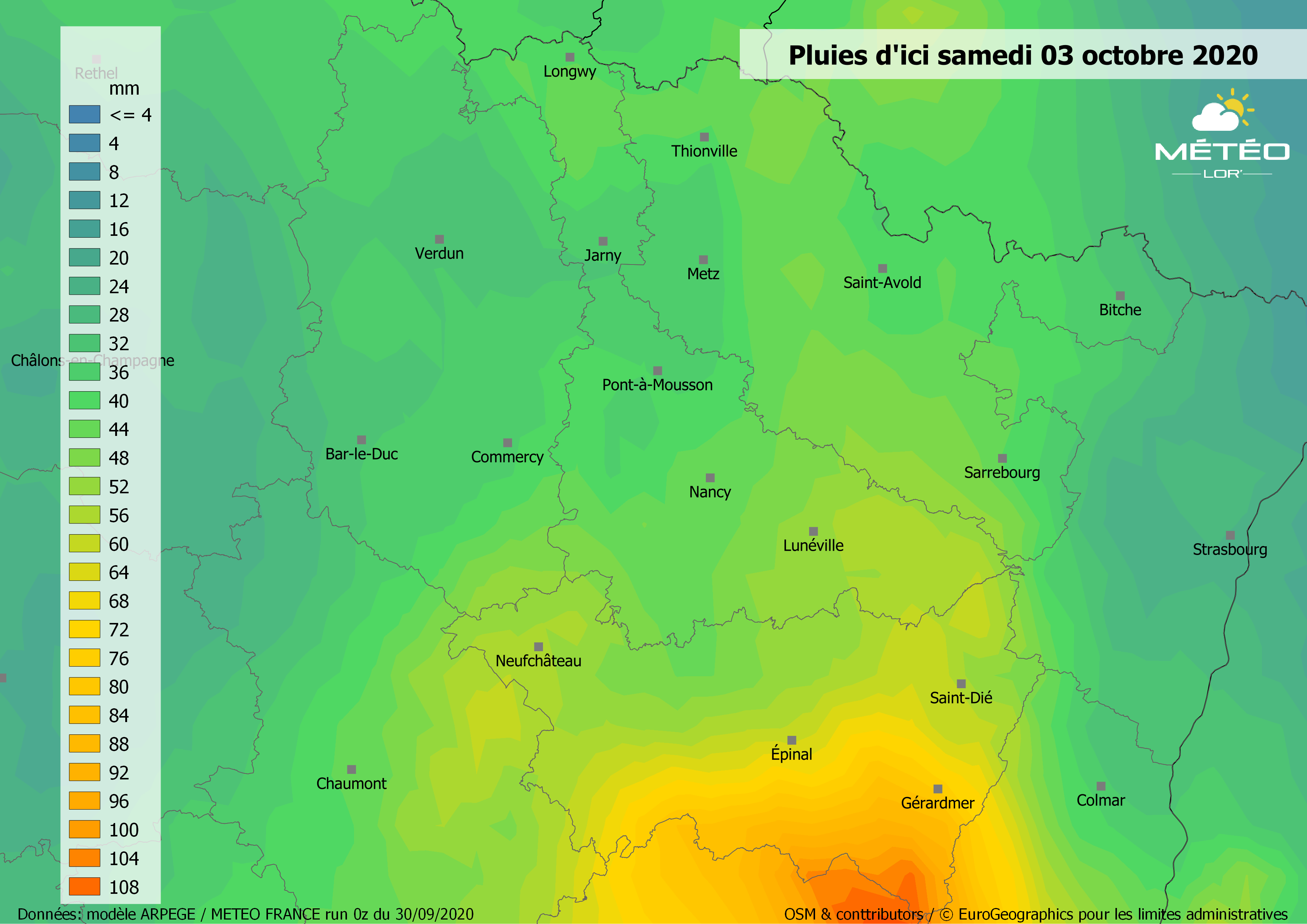 Perturbation très pluvieuse entre vendredi et samedi – Météo Lor'