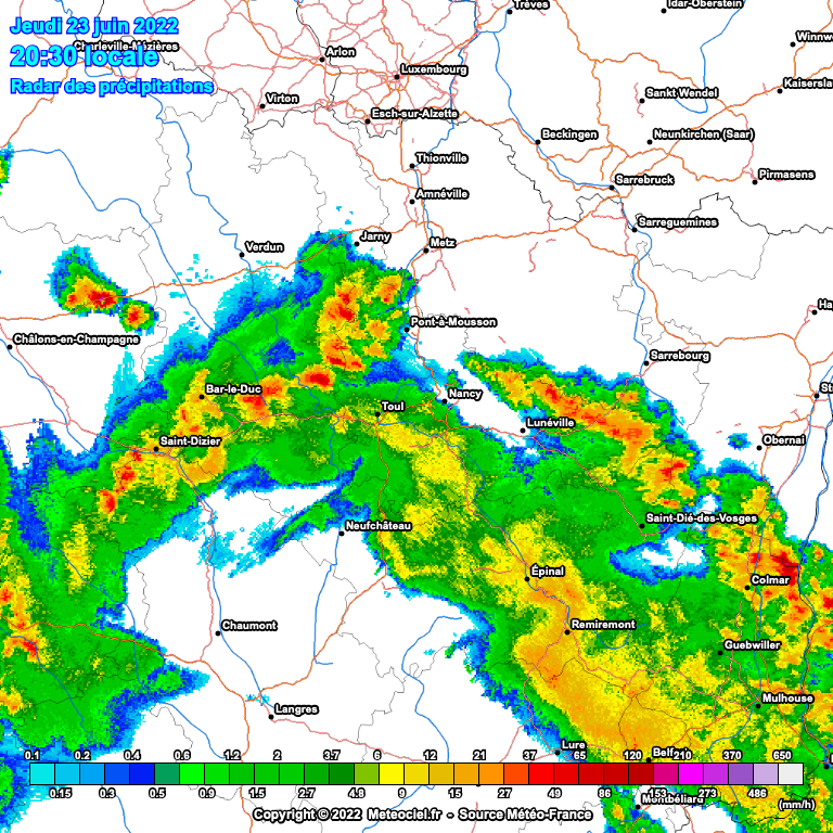 Animation radars des pluie en France - suivi des précipitations