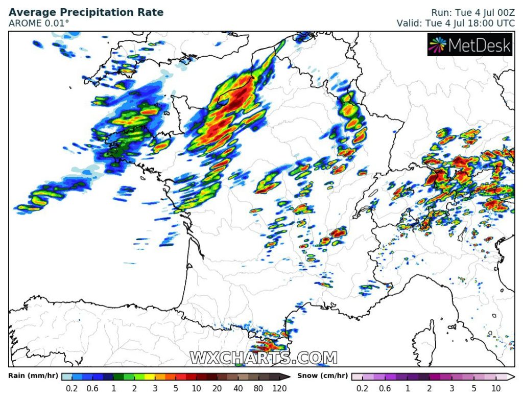 Des pluies et orages sont possibles dès cet après-midi.