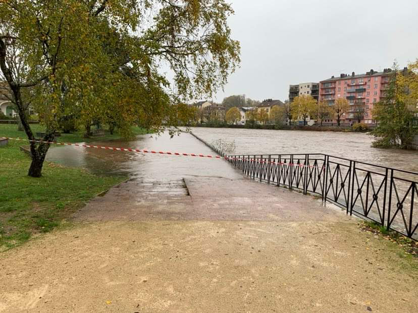 Crue de la Moselle à Épinal le mardi 14 novembre en milieu de journée (source : Météo Lor’)