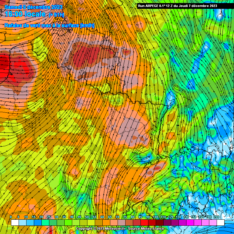 Rafales de vent attendues dans le nord-est de la France ce samedi à 16h.