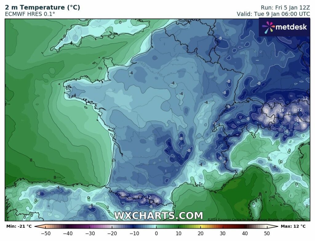 Le froid sera plus fort pour les matinées de mardi et mercredi.